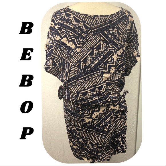 Bebop Wrap Tie Front Aztec Print Dress XLarge - Picture 3 of 4